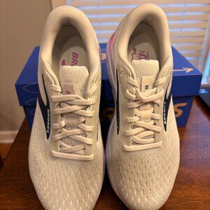 Women's Brooks Ghost 16 Running Shoes - Size 7.5 Wide - White/Grey/Estate Blue